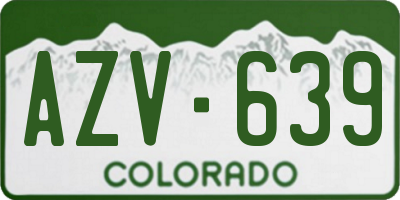 CO license plate AZV639