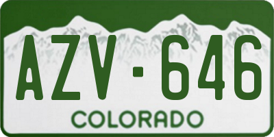 CO license plate AZV646