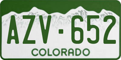 CO license plate AZV652