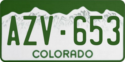 CO license plate AZV653