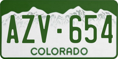 CO license plate AZV654