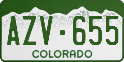 CO license plate AZV655