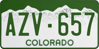 CO license plate AZV657