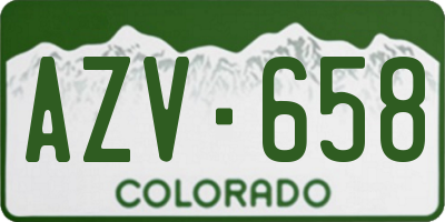 CO license plate AZV658