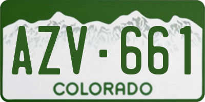 CO license plate AZV661