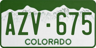 CO license plate AZV675