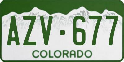 CO license plate AZV677