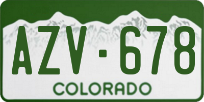 CO license plate AZV678