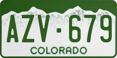 CO license plate AZV679