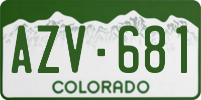 CO license plate AZV681