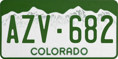 CO license plate AZV682