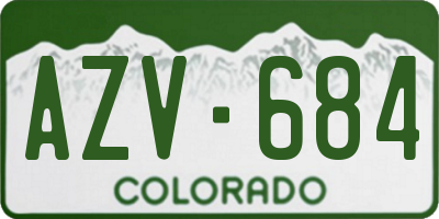 CO license plate AZV684