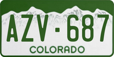 CO license plate AZV687