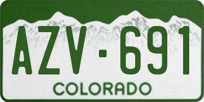 CO license plate AZV691