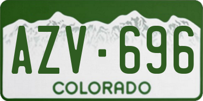 CO license plate AZV696