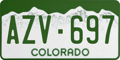 CO license plate AZV697