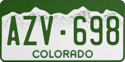 CO license plate AZV698