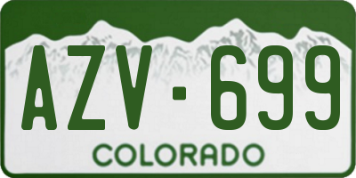 CO license plate AZV699