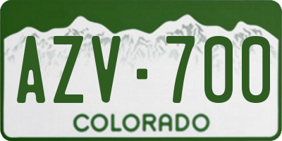 CO license plate AZV700