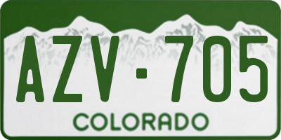 CO license plate AZV705