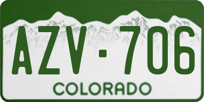 CO license plate AZV706