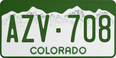 CO license plate AZV708