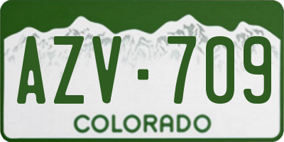 CO license plate AZV709