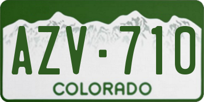 CO license plate AZV710