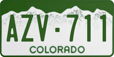 CO license plate AZV711