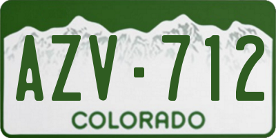 CO license plate AZV712