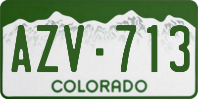 CO license plate AZV713