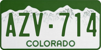 CO license plate AZV714