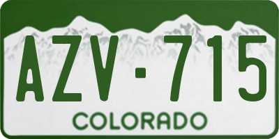 CO license plate AZV715