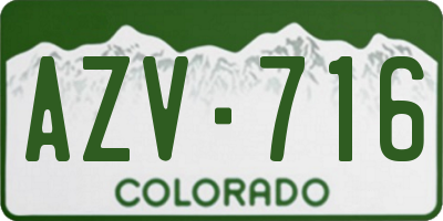 CO license plate AZV716