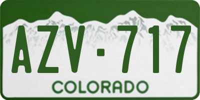 CO license plate AZV717