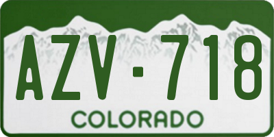 CO license plate AZV718