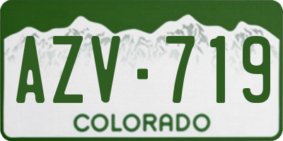 CO license plate AZV719