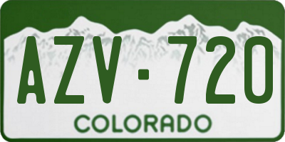 CO license plate AZV720