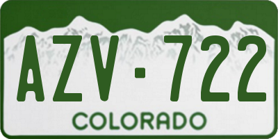 CO license plate AZV722