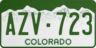 CO license plate AZV723