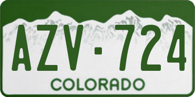 CO license plate AZV724