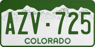 CO license plate AZV725