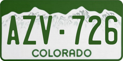 CO license plate AZV726