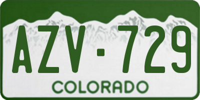 CO license plate AZV729