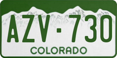 CO license plate AZV730