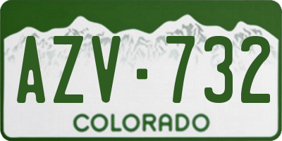 CO license plate AZV732