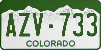 CO license plate AZV733