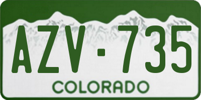 CO license plate AZV735