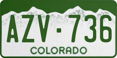 CO license plate AZV736