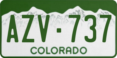 CO license plate AZV737